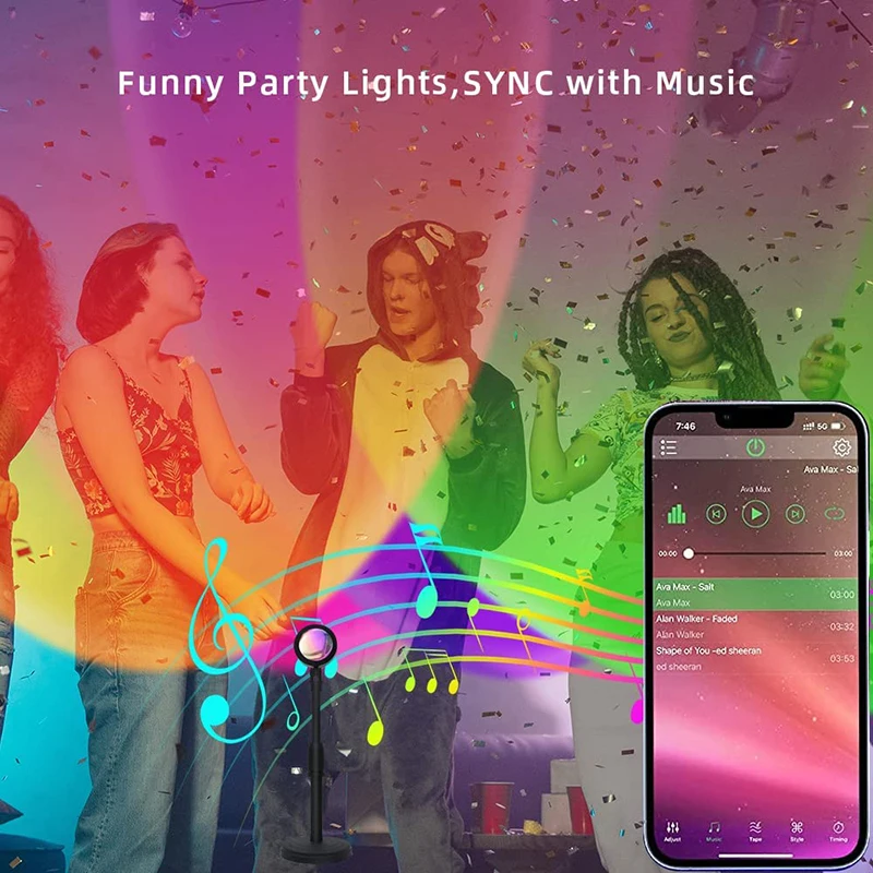 스마트 LED 선셋 램프, 다채로운 변화, 블루투스 앱 - Smart Home Solution 리뷰 및 가격