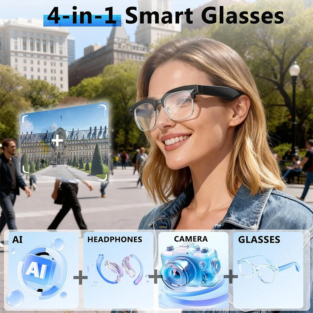 4K 스마트 AI 안경 8MP 카메라 비디오 녹화 사진 - Smart Home Ai 리뷰 및 가격