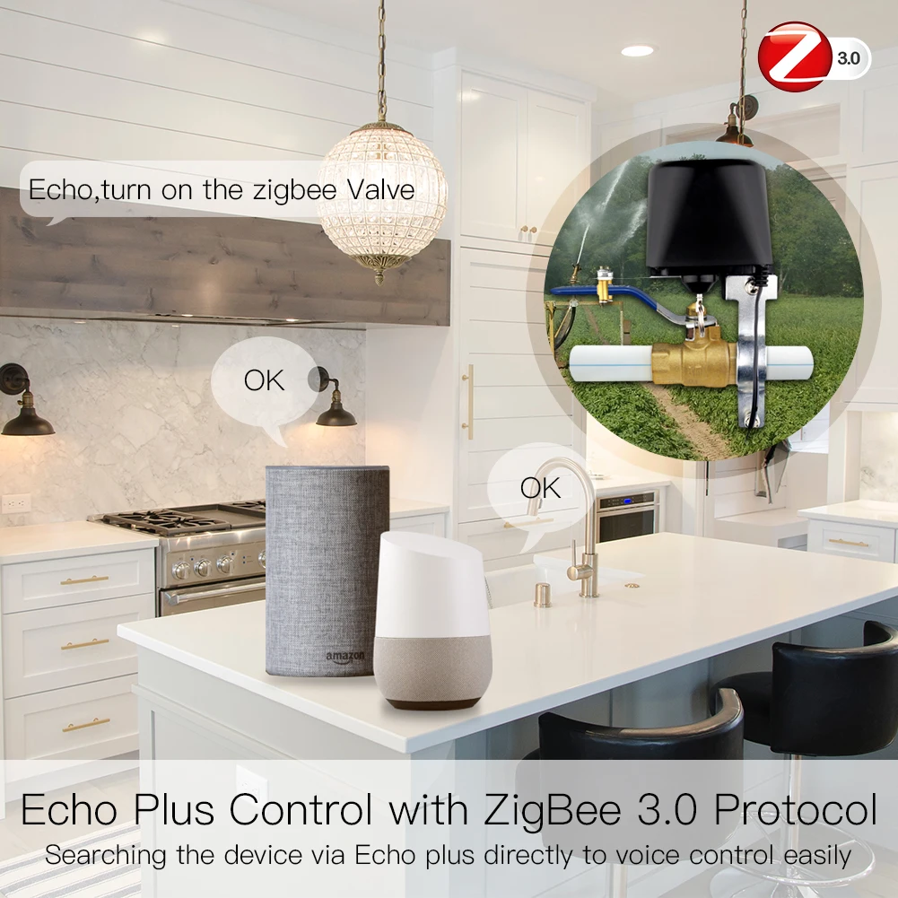 MOES 지그비 3.0 스마트 가스 수도 밸브 컨트롤러 - Smart Home Plus 리뷰 및 가격