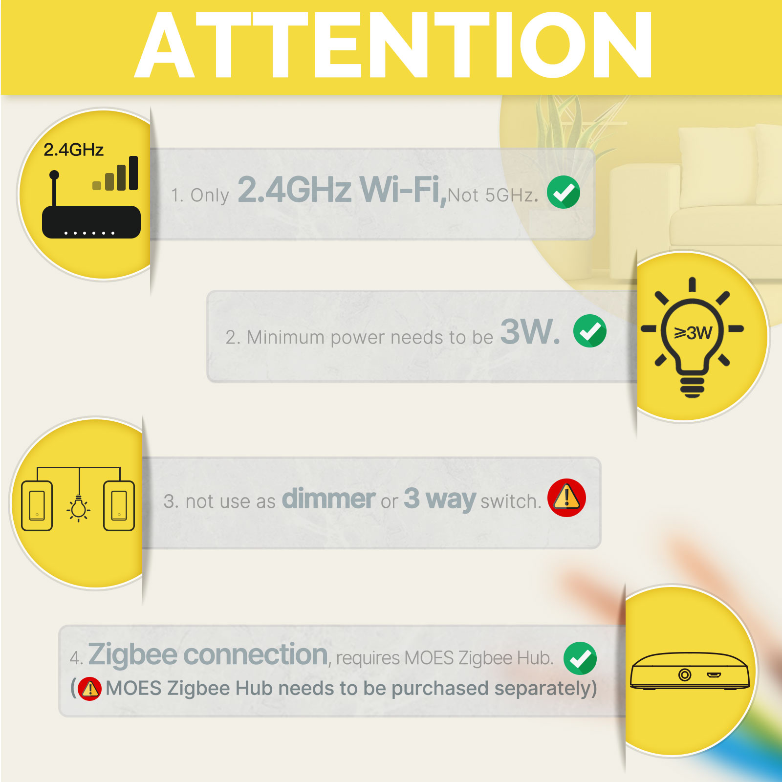 MOES 미국 표준 Zigbee 스마트 라이트 스위치  - Smart Home Yale 리뷰 및 가격