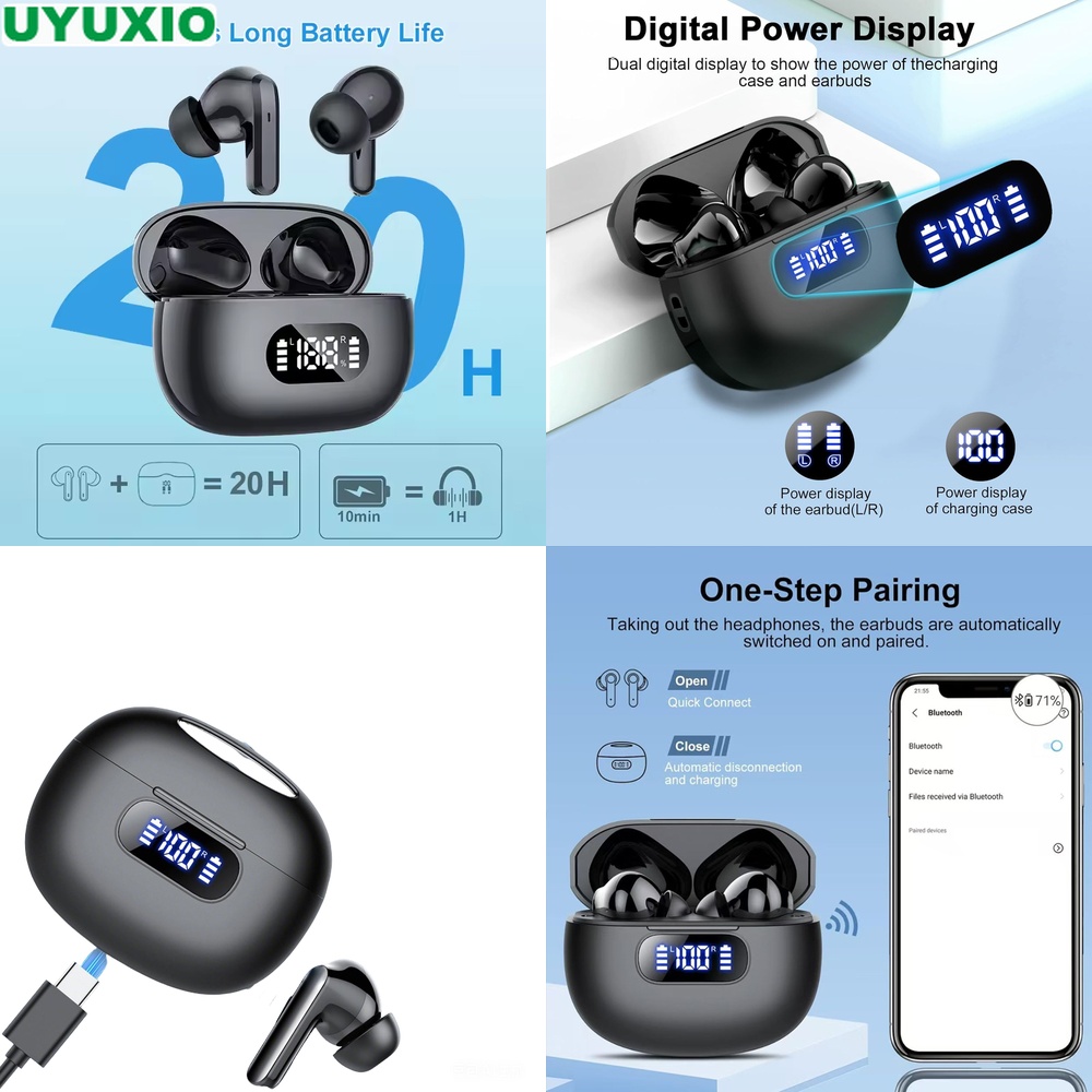 스마트 LED 디지털 화면 TWS 이어버드 헤드폰, 5 - Smart Home Bone 리뷰 및 가격