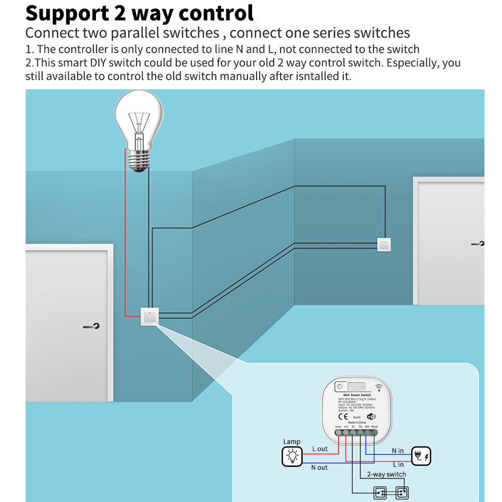 Tuya WiFi 스마트 자체 전원 공급 조명 스위치, - Smart Home Yale 리뷰 및 가격